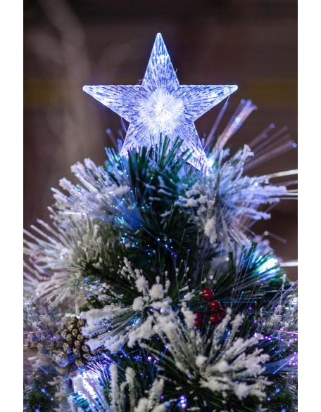 CHRISTMAS TREE FIBER OPTIC GREEN WITH CONES & BERRIES