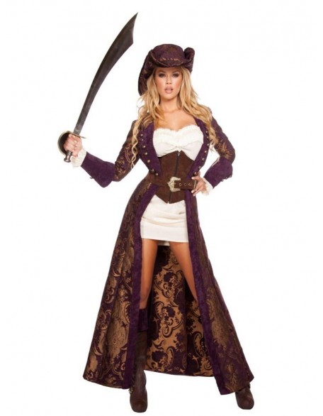 Womens Sexy Decadent Pirate Diva Costum 2461