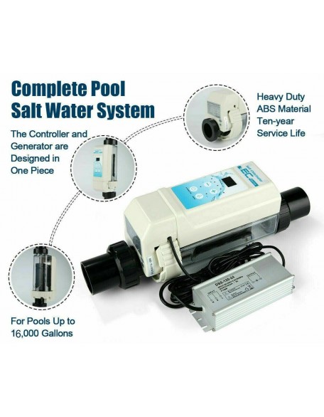 Salt Water Chlorinator for ≤ 60m³ Swimming Pool Chlorine Generator System Spa