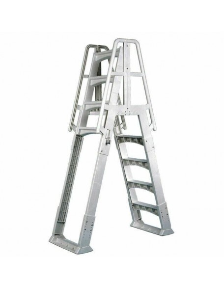 Vinyl Works SLA A Frame Above Ground Pool Ladder Steps with Slide Lock Barrier