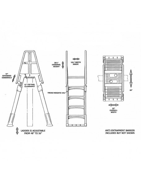 Vinyl Works SLA A Frame Above Ground Pool Ladder Steps with Slide Lock Barrier