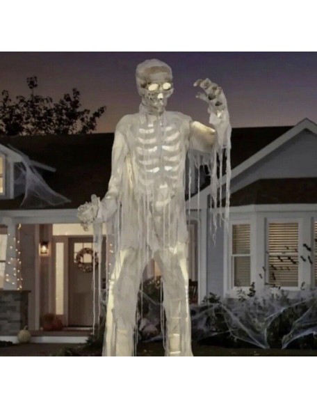 12ft Giant Skeleton Mummy LED Lighted Animatronic Halloween Decor 27613