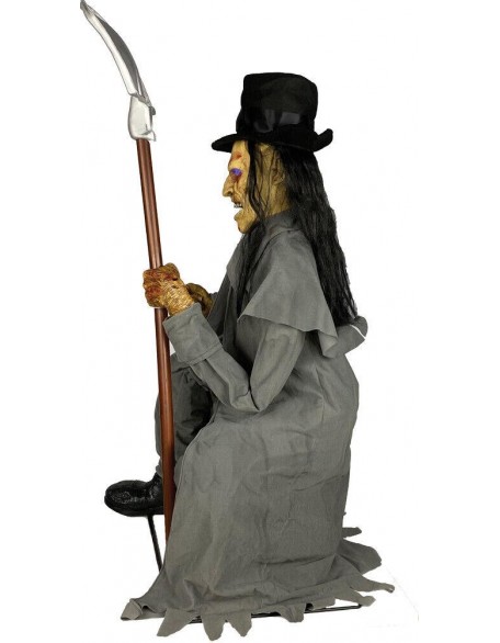 HALLOWEEN ANIMATED LIFE SIZE CROUCHING GRAVE DIGGER CEMETARY HAUNTED HOUSE