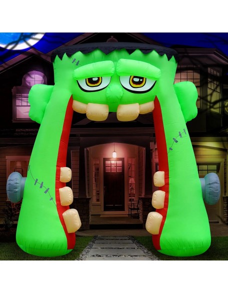 Halloween Inflatables Large 10 Ft Monster Mouth Archway - Inflatable Outdoor Hal