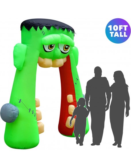 Halloween Inflatables Large 10 Ft Monster Mouth Archway - Inflatable Outdoor Hal