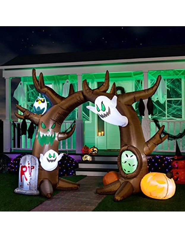 Joiedomi 8 FT Tall Halloween Inflatable Scary Tree Archway ...