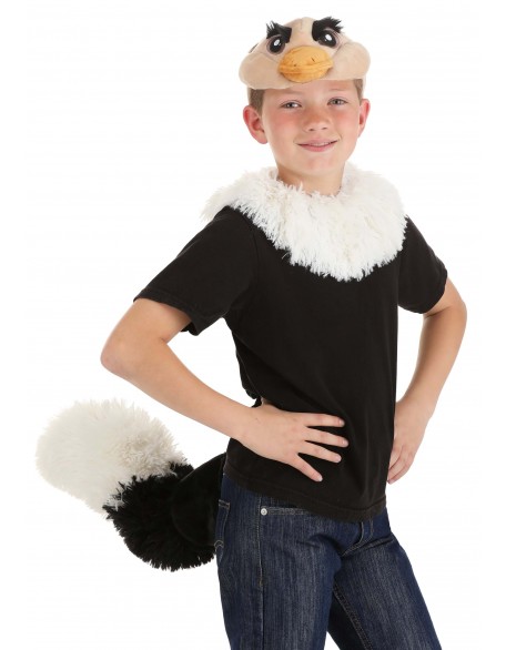 Ostrich Soft Headband, Collar, and Tail Accessory Kit