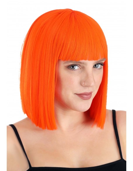 Bright Orange Bob Wig for Adults