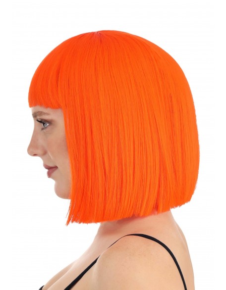 Bright Orange Bob Wig for Adults