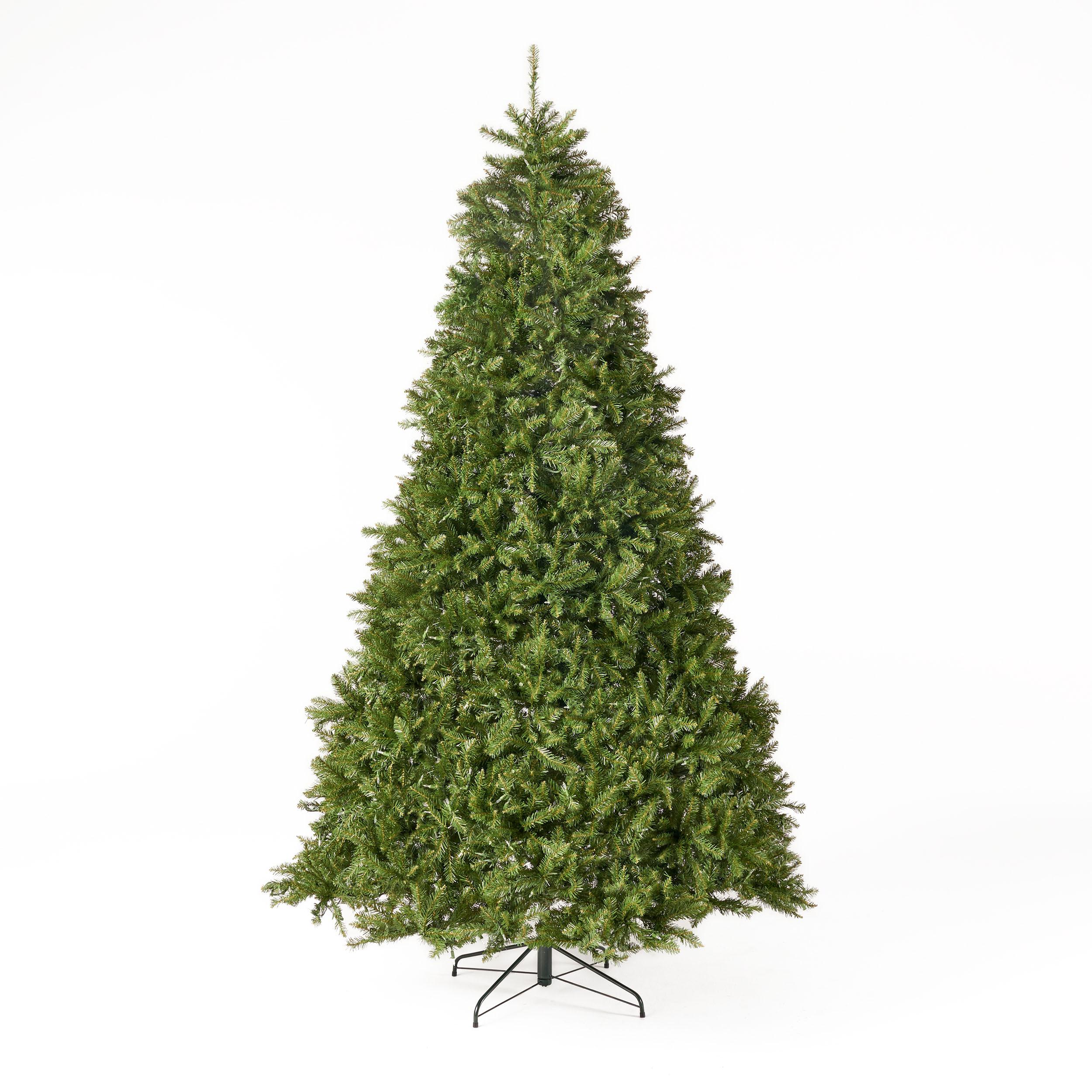 9-foot Fraser Fir Pre-Lit Clear LED Hinged Artificial Christmas ...